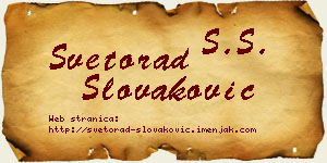 Svetorad Slovaković vizit kartica